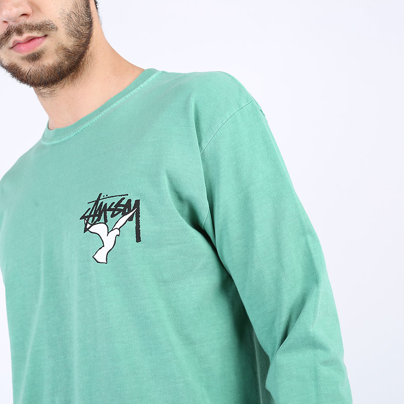 Лонгслив Stussy One Love Pig. Dyed LS Tee (1994532-moss)  - цена, описание, фото 3
